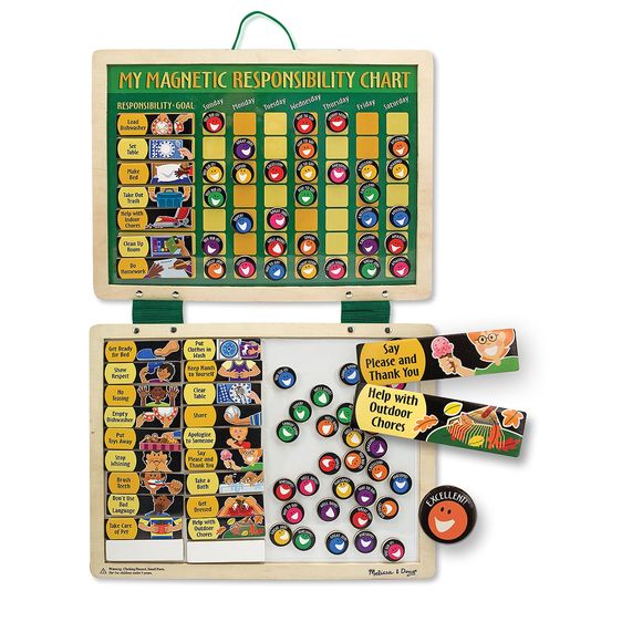 Melissa & Doug puidust magnetiline harjumuste jälgimise tahvel