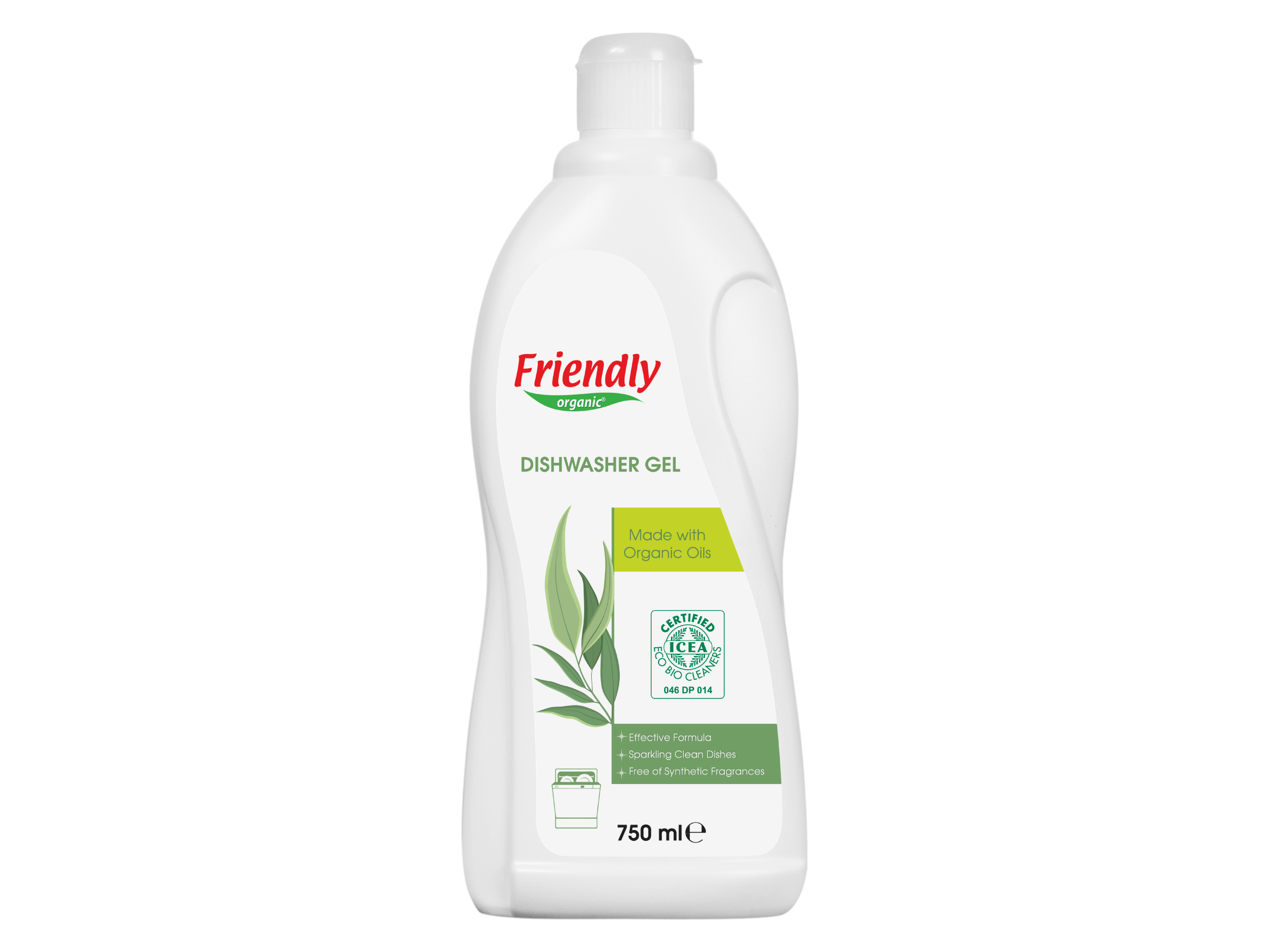 Friendly Organic orgaaniline nõudepesumasina geel eukalüptiga, 750 ml