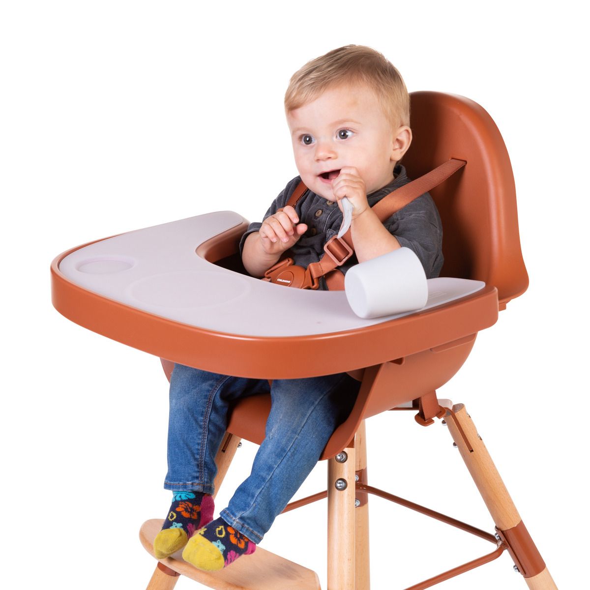 Childhome Evolu söögitooli kandik koos silikoon matiga, rust