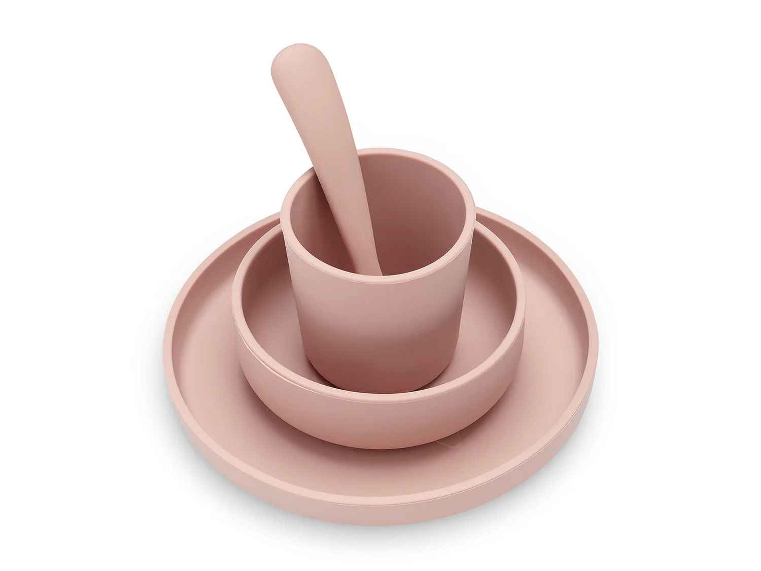 Jollein silikoonist sööginõu komplekt 4pcs-Pale Pink