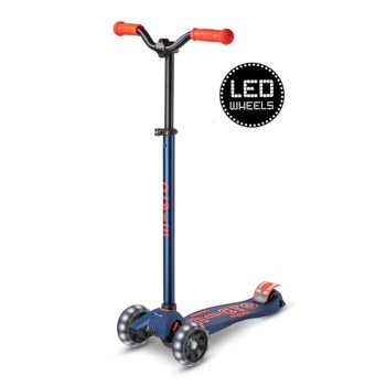 Micro Maxi Deluxe Pro LED tõukeratas, mereväesinine, 5-12 eluaastat
