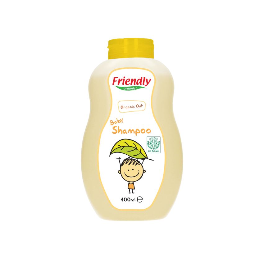 Friendly Organic seebivaba orgaaniline 2in1 juuste- ja kehapesuvahend rahustava kaeraekstraktiga, 400 ml