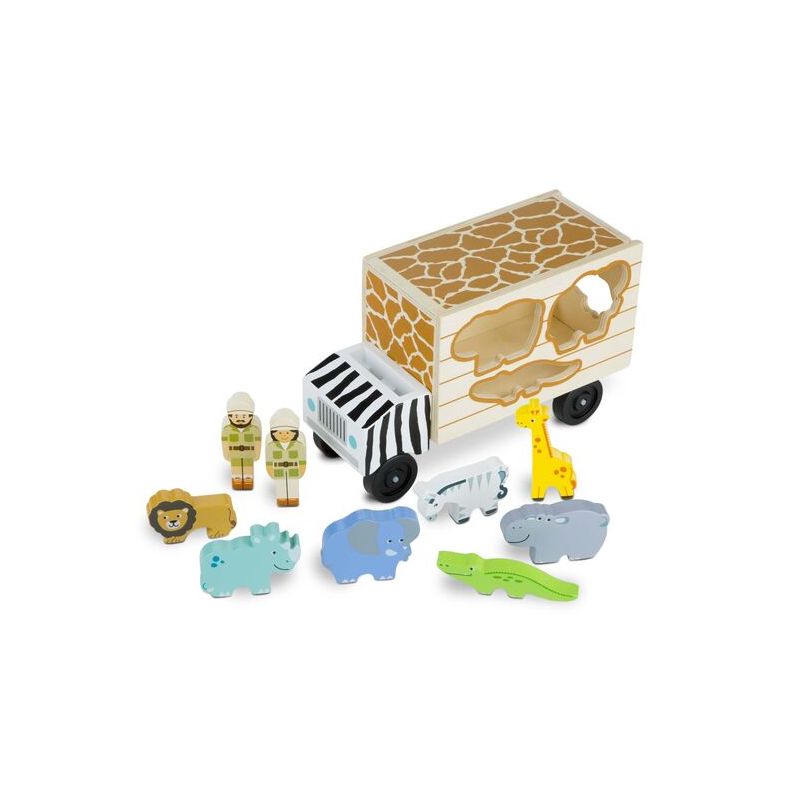 Melissa & Doug puidust safari auto koos loomadega