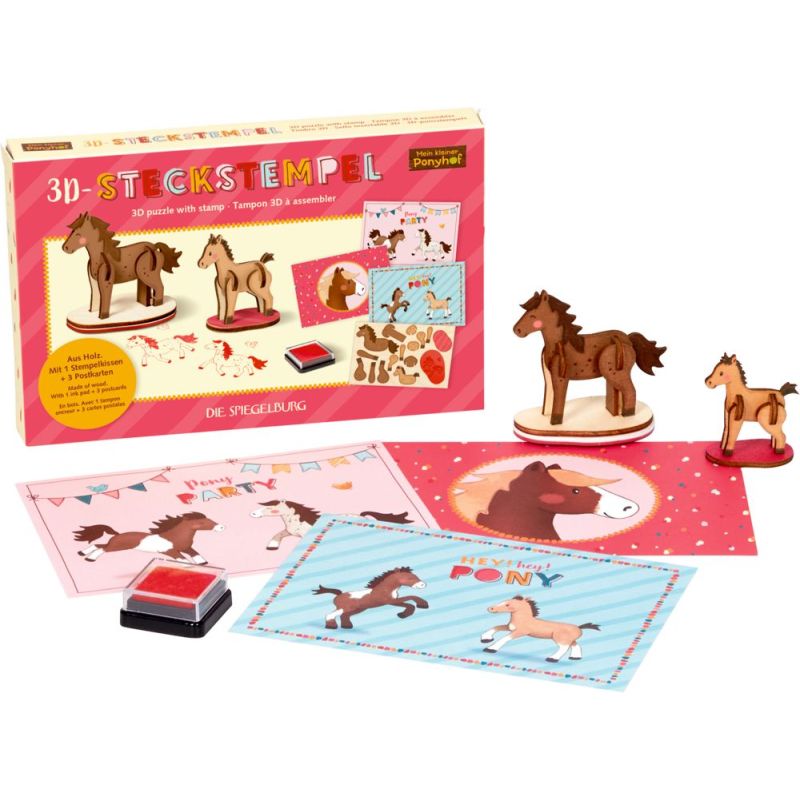 Ponyhof 3D pusle + tempel + 3 postkaarti